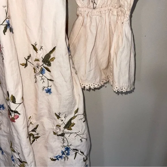 Anthropologie embroidered long sleeve mini floral peasant baby doll dress XS‎ - Picture 11 of 15